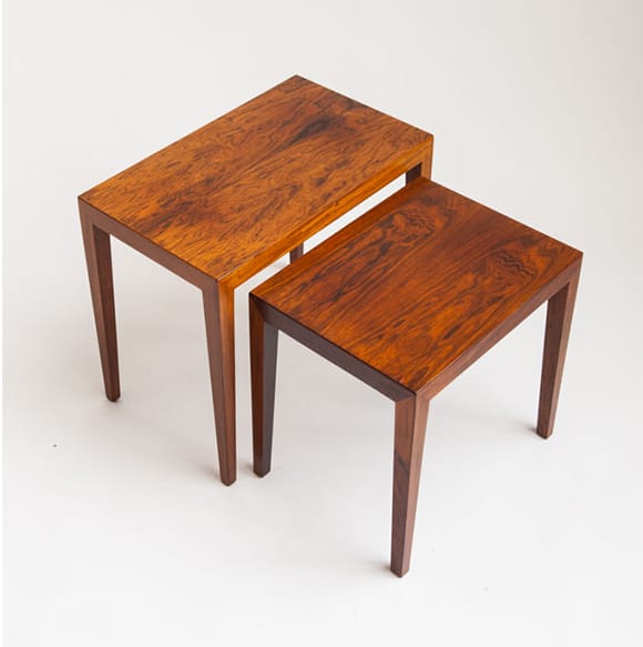 Pair of Brazilian rosewood nesting tables 